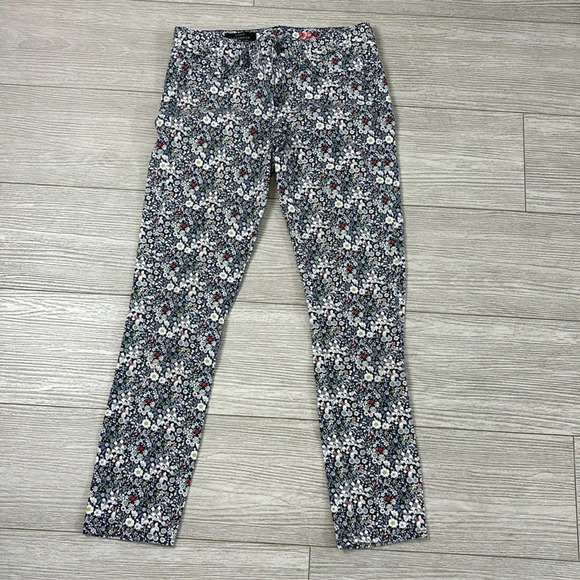 J. Crew Liberty Floral Print Toothpick Skinny Ankle Jeans Size 25 - Picture 2 of 13